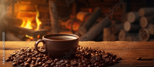Delicious freshly roasted coffee in a warehouse Copy space image Place for adding text or design