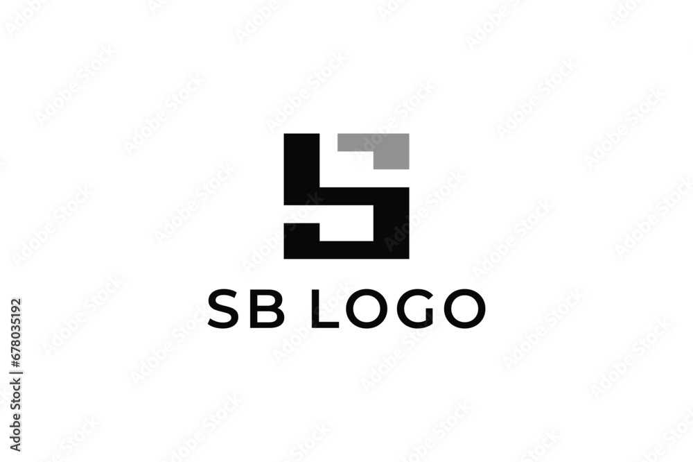 Square shape letter SB BS logo design Square shape letter SB BS logo design