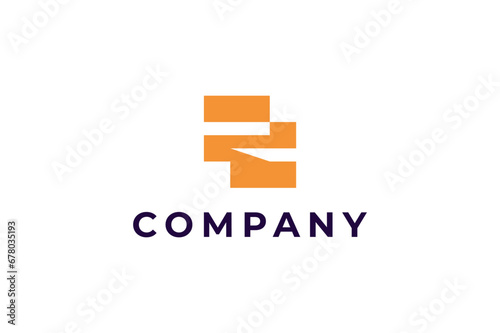 Abstract letter R geometric logo design