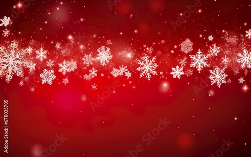 Wallpaper Mural Red Christmas banner with snowflakes Torontodigital.ca