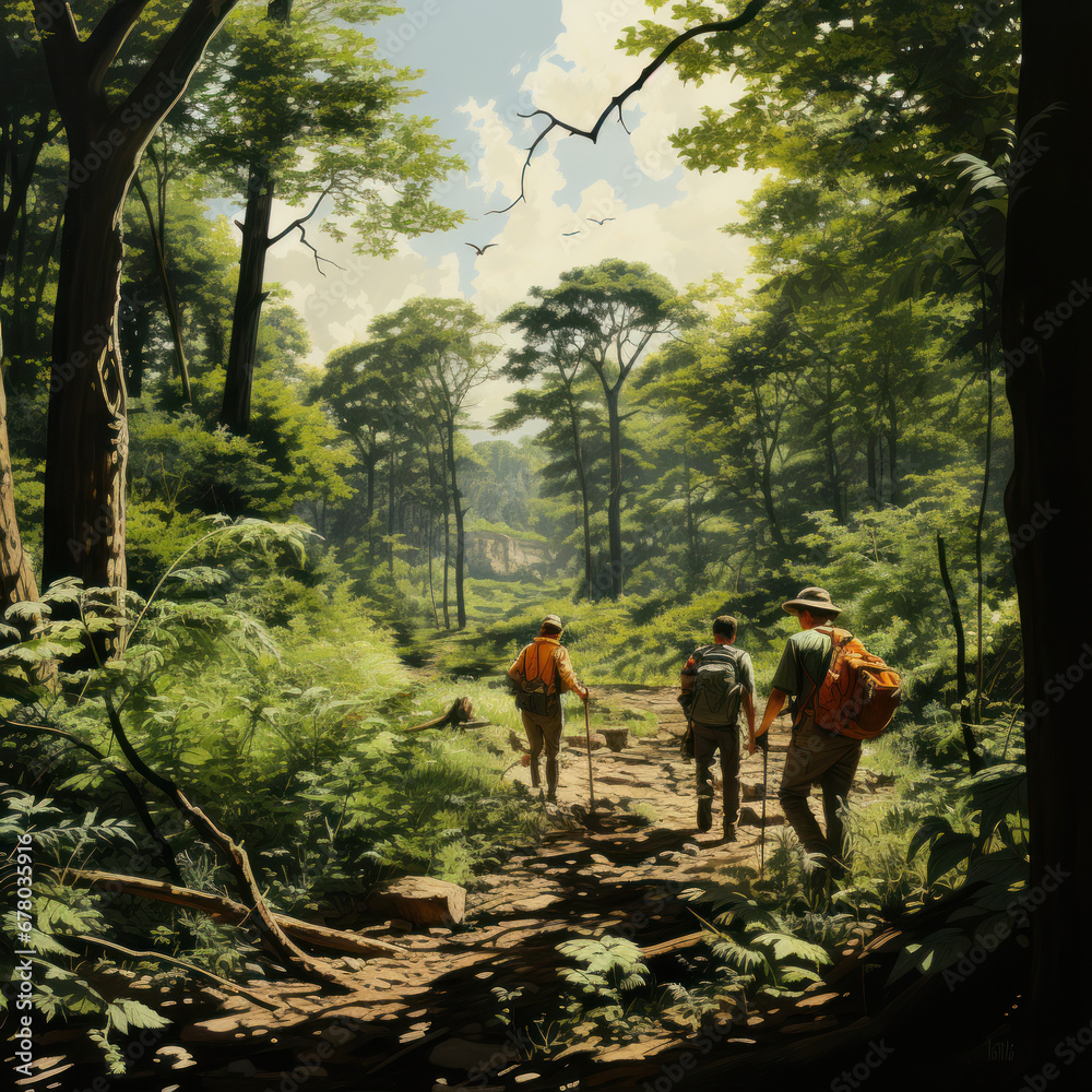 Obraz premium Colored pencil illustration of a zoology field study 