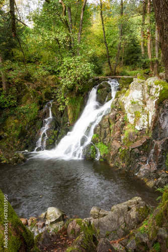 Fototapeta Naklejka Na Ścianę i Meble -  Chute d'eau au milieu d'une forêt dans le massif des Vosges - Saut du Bouchot