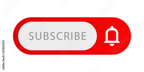 subscribe red button click vector illustration