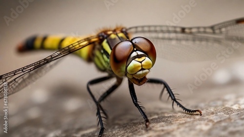 close-up portrait of dragonfly against textured background, AI generated, background image © Hifzhan Graphics