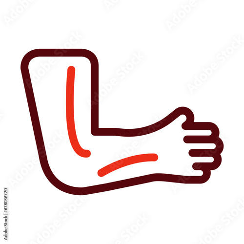 Arm Thick Line Two Colors Icon Design