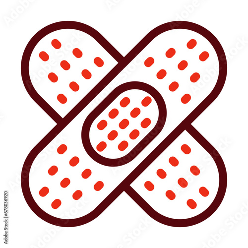 Wound Care Thick Line Two Colors Icon Design