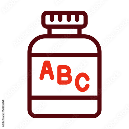 Multivitamin Thick Line Two Colors Icon Design