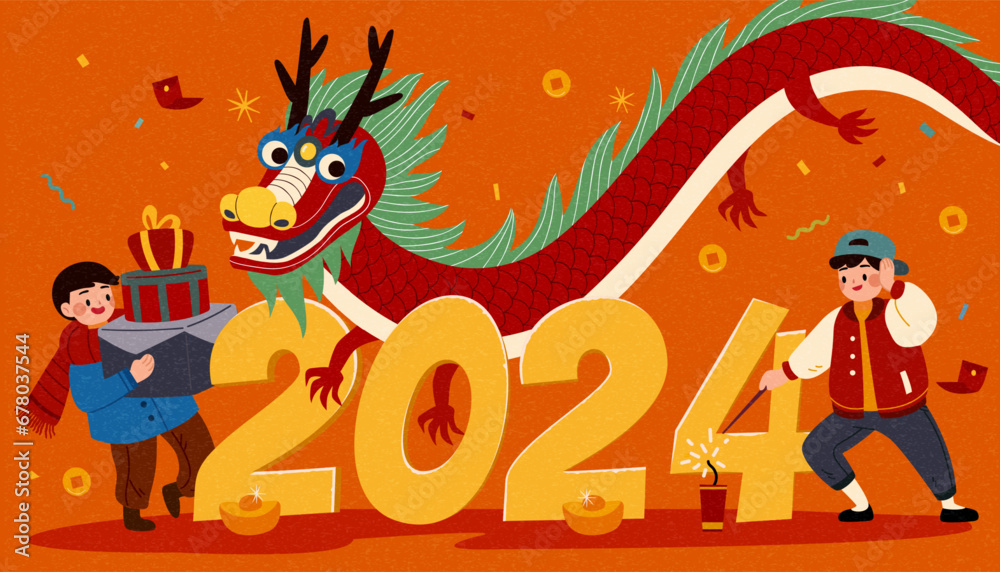 Orange CNY illustration Orange CNY illustration