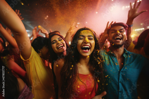 Hindu young people celebrating at a Republic Day party in India.