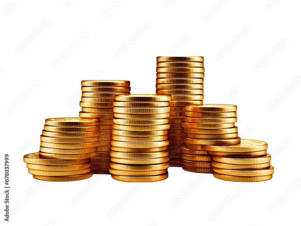 Pile of Gold Coins Isolated on Transparent or White Background, PNG Pile of Gold Coins Isolated on Transparent or White Background, PNG
