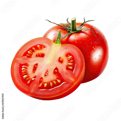 Wallpaper Mural Sliced Tomato Isolated on Transparent or White Background, PNG Torontodigital.ca