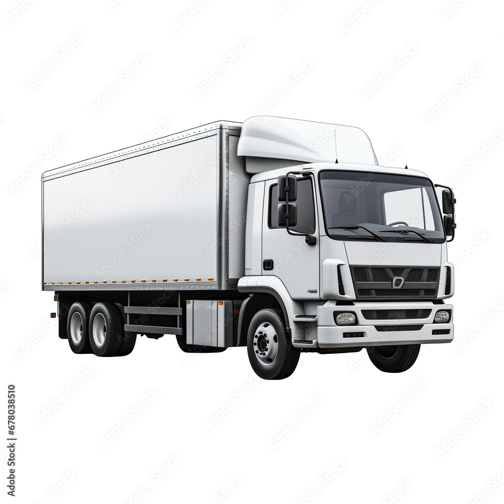 Delivery Truck Isolated on Transparent or White Background, PNG