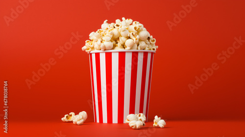 Popcorn bucket on white background