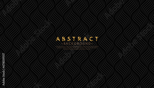 Luxury curve line pattern on black background. Abstract premium curve lines seamless set. Vector illustration. photo