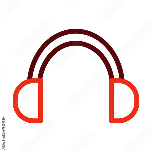 Earmuffs Thick Line Two Colors Icon Design