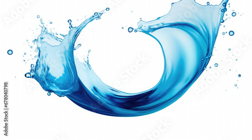 Water splash in circle shape isolated on white background photo