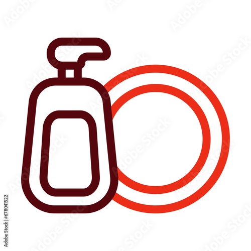 Dish Washer Thick Line Two Colors Icon Design