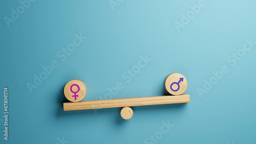 Equality concept. balance concept showing equality between man and woman  photo