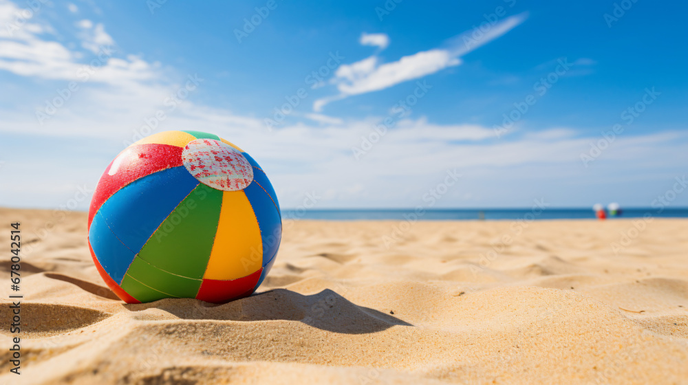 Beach ball on the sand