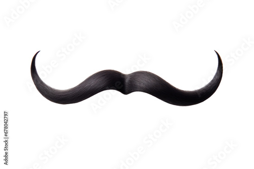 Black moustache isolated on transparent background. photo