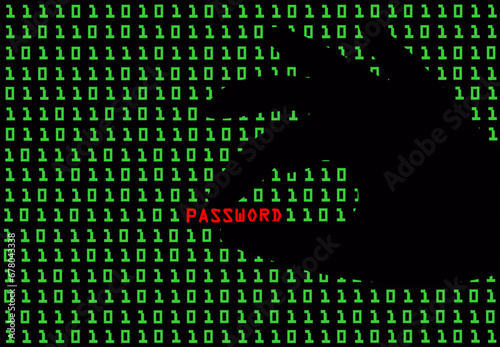 Password stolen by hacker illustration