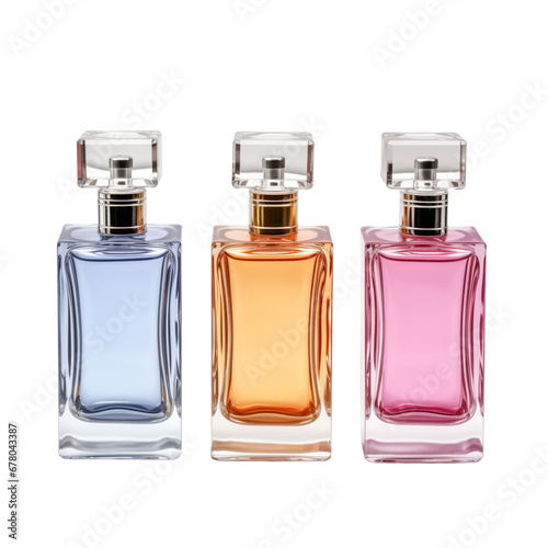 Clear glass colorful perfume liquid bottle