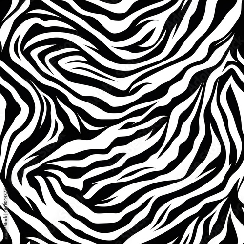 Seamless pattern of zebra fur. Generative AI