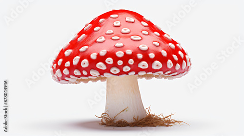 Red mushroom Fly agaric Amanita mascara isolated on white background