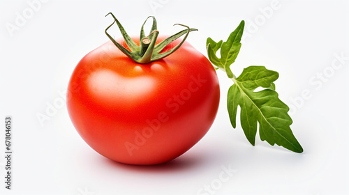 Red tomato isolated on white background