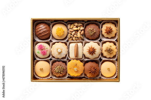 Luxurious Indian Sweet Box for Celebrations Isolated on Transparent Background