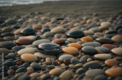 Close up shot of pebbles stone on the beach