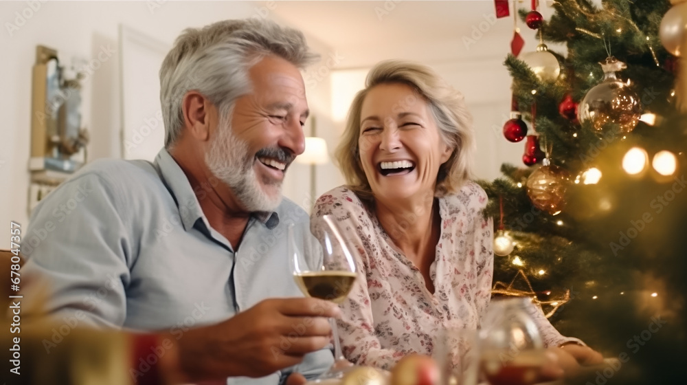 Attractive couple celebrating Christmas Attractive couple celebrating Christmas
