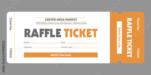 Raffle Ticket Admit one Template Fill form