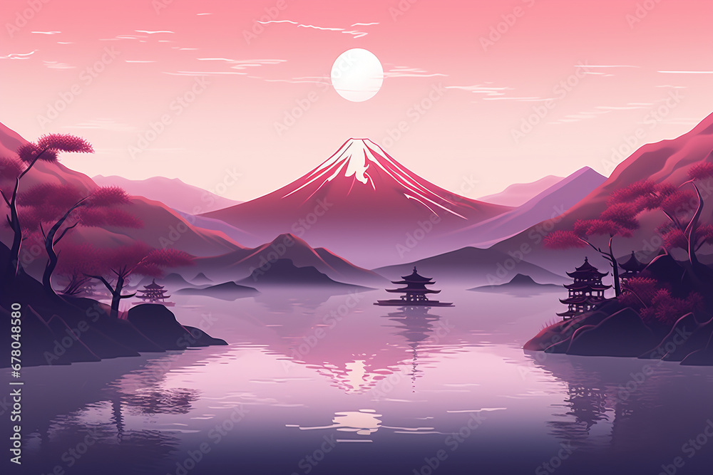Captivating Illustration of a Journey to Japan Blending Tradition and Modernity.