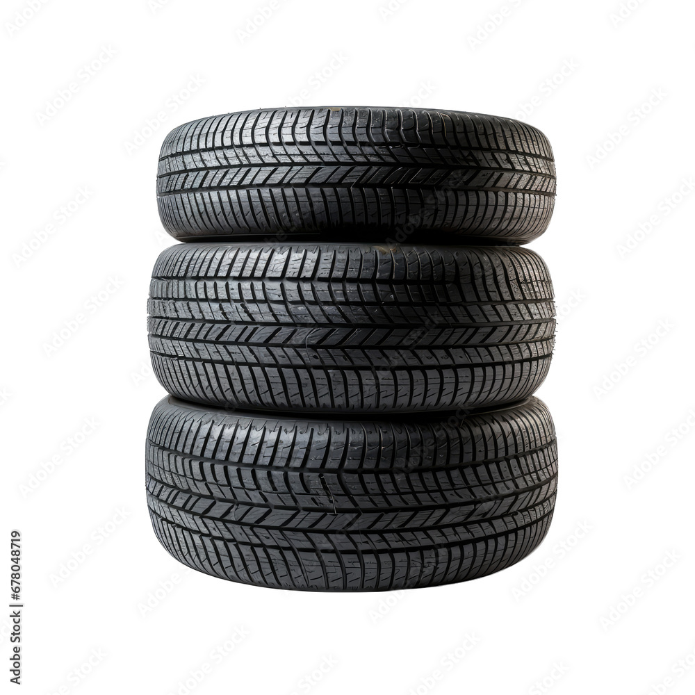 Stacked Tires Isolated on Transparent or White Background, PNG Stacked Tires Isolated on Transparent or White Background, PNG
