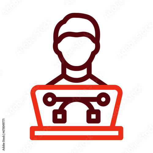 Graphic Designer Thick Line Two Colors Icon Design
