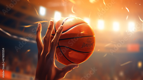 Basketball on hand of player