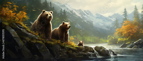 Bears in amazing wild habitat © Noman