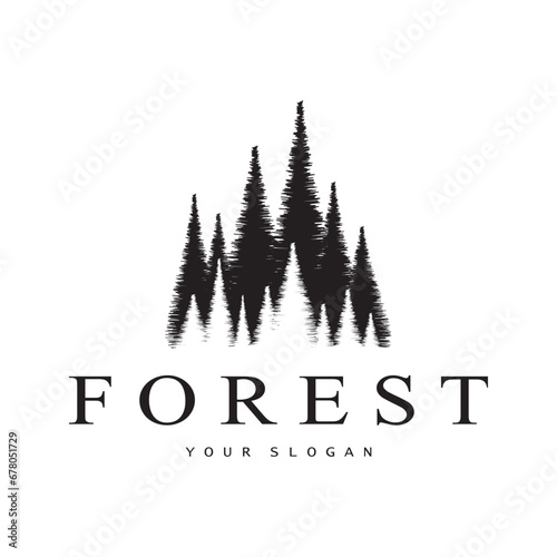 simple pine or fir tree logo,evergreen.for pine forest,adventurers,camping,nature,badges and business.vector