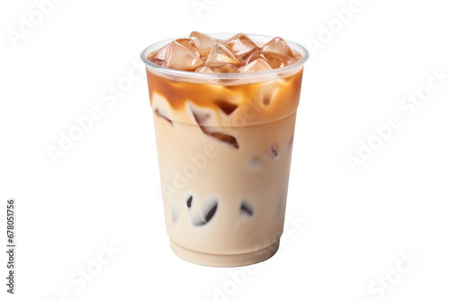 Iced coffee cup isolated on transparent background.