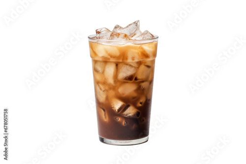 Iced coffee cup isolated on transparent background.