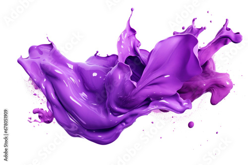 purple color paint splash isolated on transparent background.