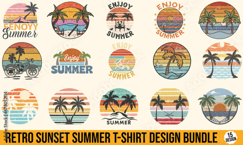 Retro Summer T-Shirt Design Bundle