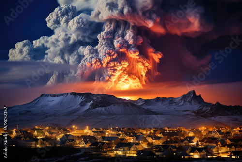 Iceland  town of Grindavik volcanic eruption