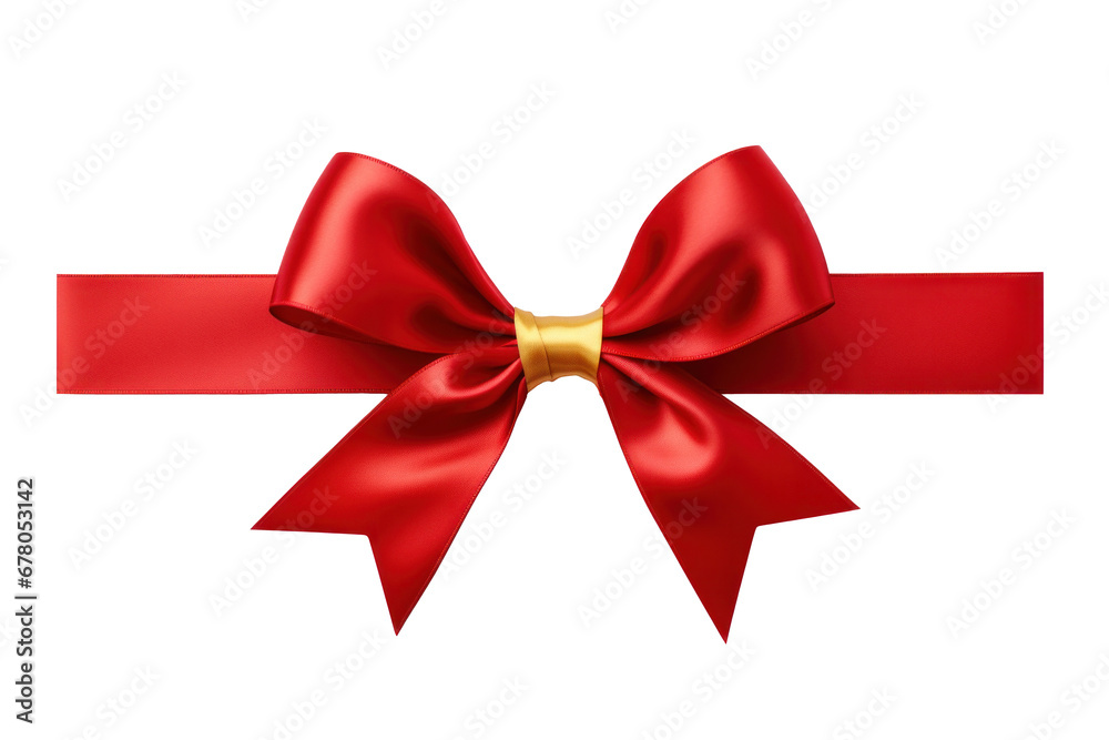 Red ribbon and bow with gold isolated on transparent background. Red ribbon and bow with gold isolated on transparent background.