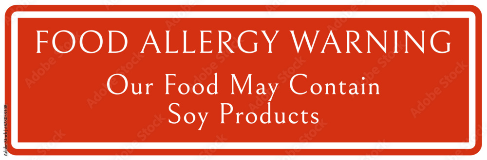 Food allergy warning sign and labels