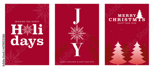 Holiday greetings with these set of minimalist design greeting cards for Christmas and New Year. Each card features a tasteful and modern aesthetic, combining simplicity with elegance