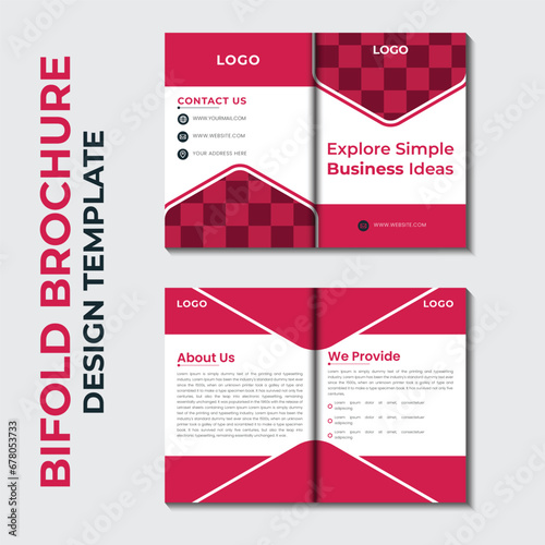 bi fold business brochure cover page design template.