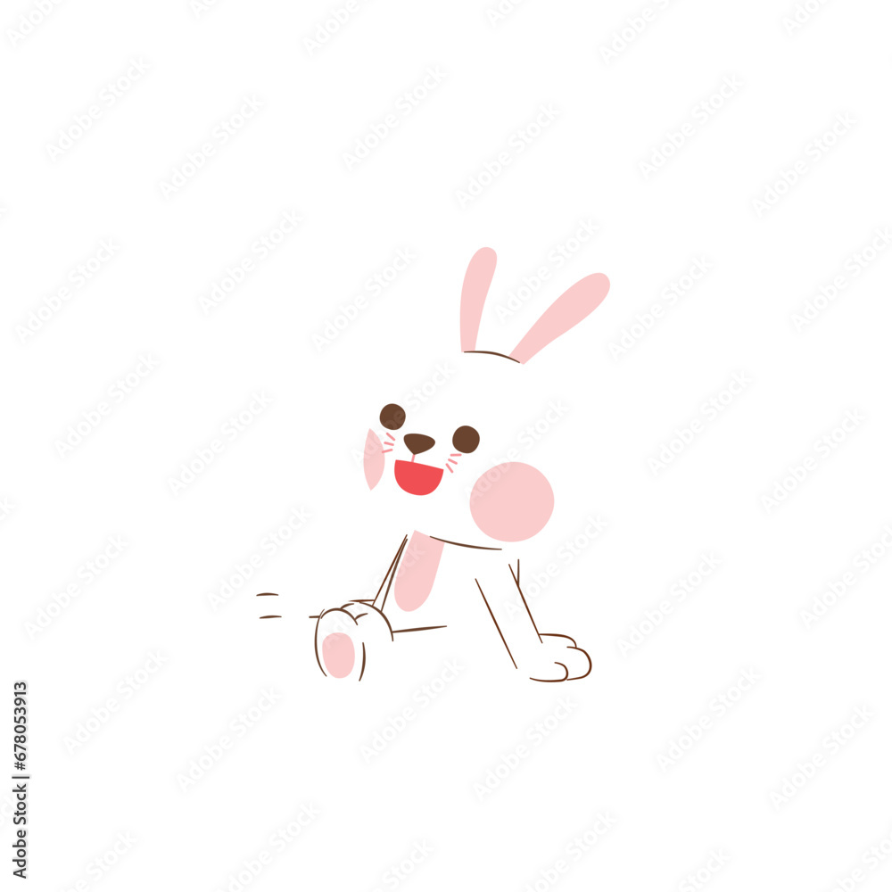 Obraz premium cute vector rabbit with carrot greeting