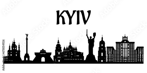 Silhouette of the city of Kyiv Ukraine